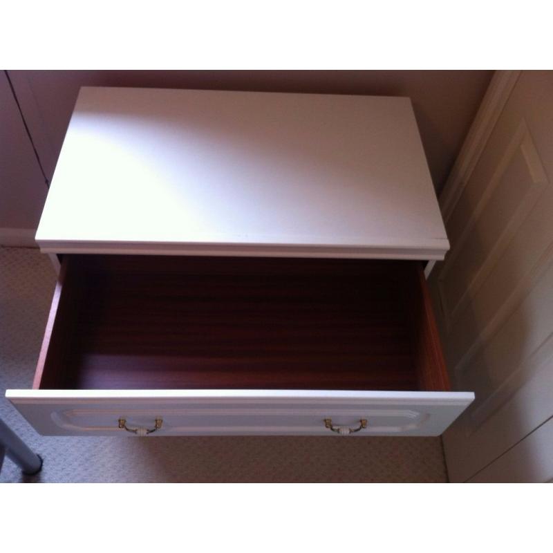 Two White Chest of drawers with gold