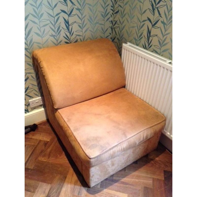 PULL OUT CHAIR/BED (JOHN LEWIS- SUEDE)