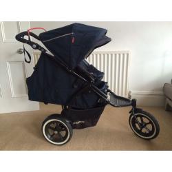 Phil & and Teds Navigator 2 with Upgraded Braking system and Doubles Kit in VGC - Midnight Blue