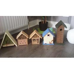 Lovely wooden bird,bee n butterfly boxes all different styles
