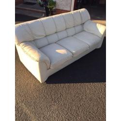 Perfect condition cream leather suite and chairs
