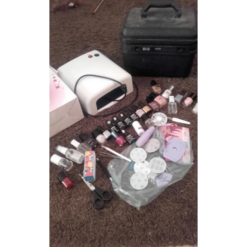 UV nail lamp, nail stamp kit and loads of accessories