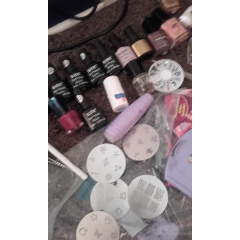 UV nail lamp, nail stamp kit and loads of accessories