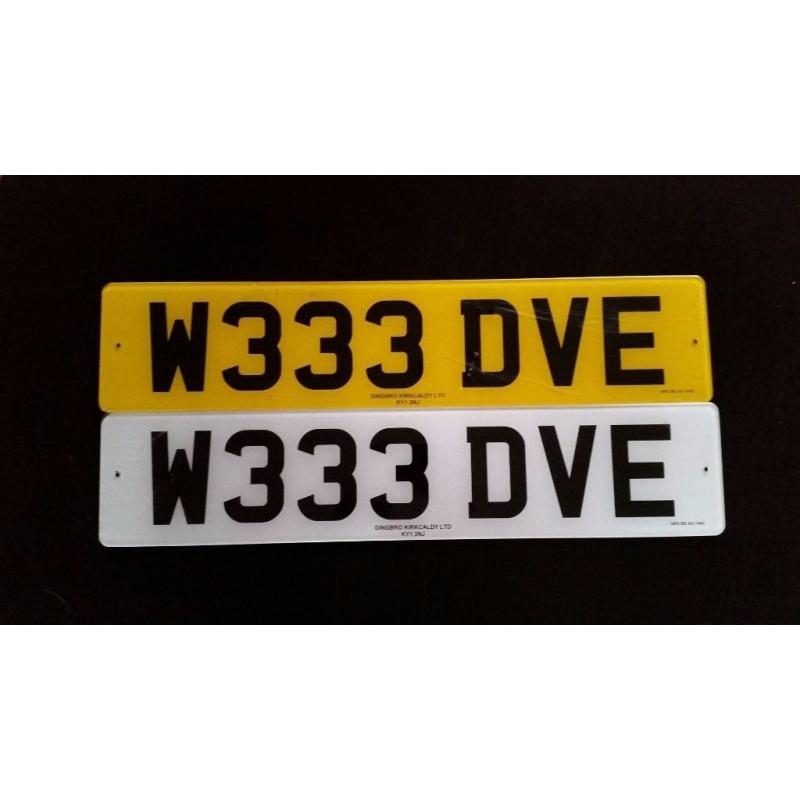 Private Registration W333 DVE plates + Retention Certificate