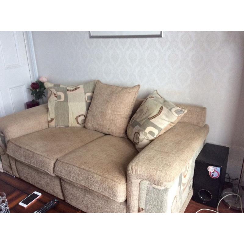 Two seater fabric sofa