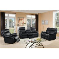 VEGAS LEATHER RECLINER SOFA SUITE, 3+2 SEATER, FREE DELIVERY, CUPHOLDERS AND STORAGE DRAWER