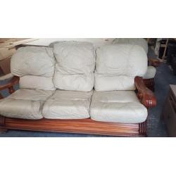 FREE LEATHER 3 SEATER & 2 CHAIRS
