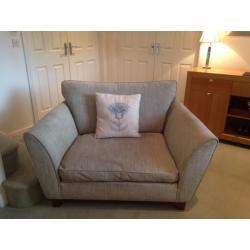 2 X Marks & Spencer Love Seats. Duck Egg/Neutral Fabric.