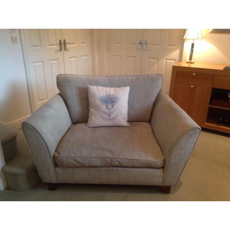 2 X Marks & Spencer Love Seats. Duck Egg/Neutral Fabric.