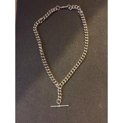 Albert Chain Necklace, Sterling Silver