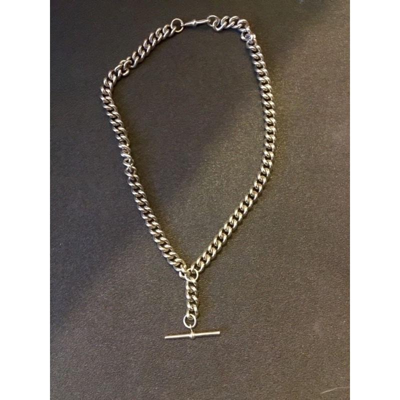 Albert Chain Necklace, Sterling Silver