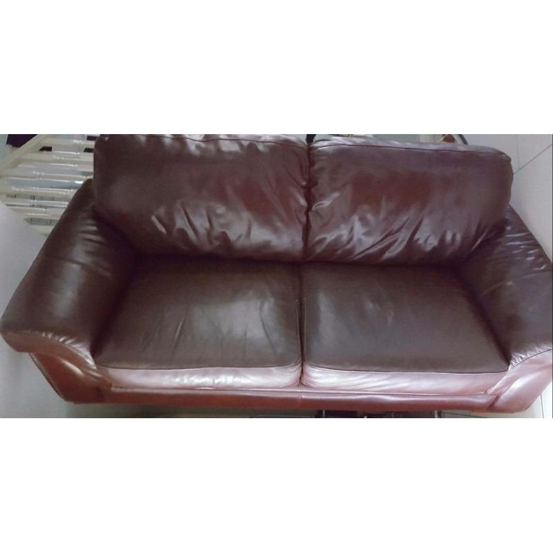 Leather 3 seater settee