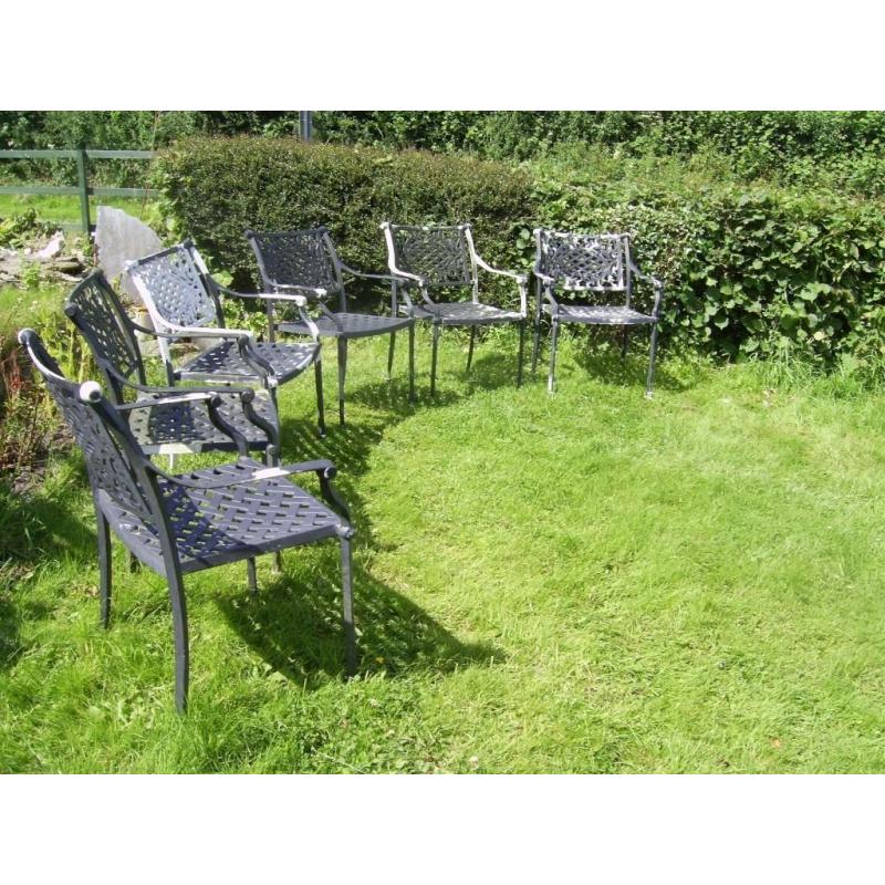 6 aluminium garden chairs