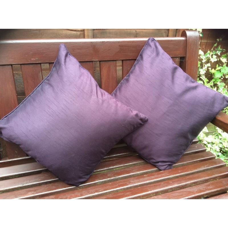 2 purple cushions from John lewis