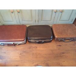 Three vintage/retro suitcases
