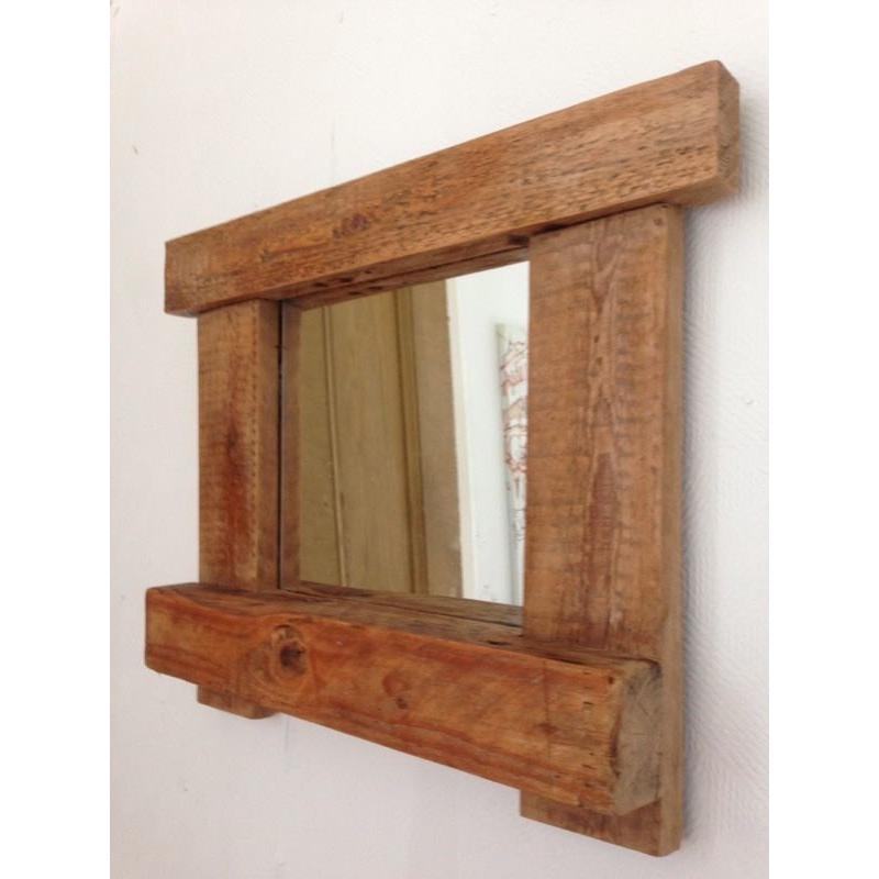 Rustic solid wood mirror made by a Dorset woodworker