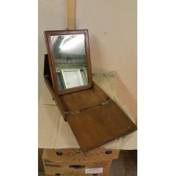 LATE VICTORIAN LARGE OFFICERS TRAVELLING MIRROR