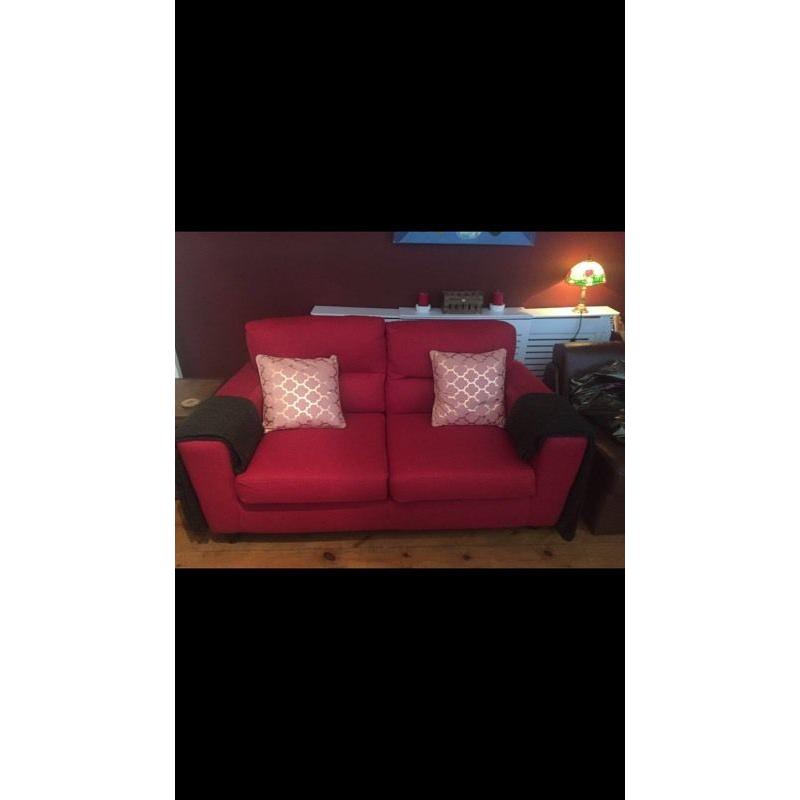 Two seat sofa double red