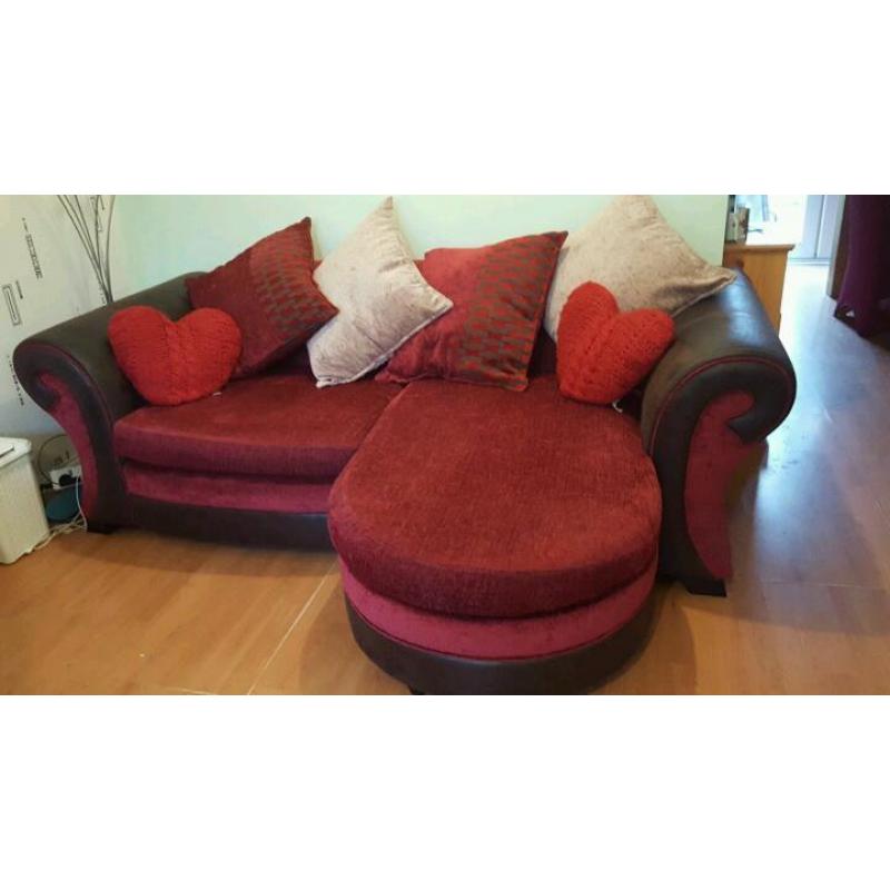 Red and Brown Sofa