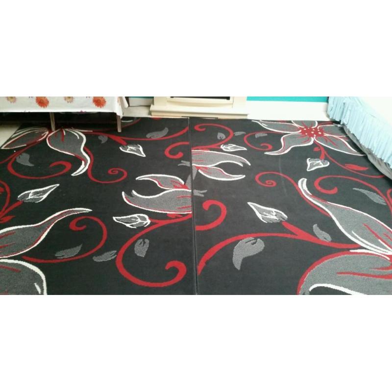 Red and black rugs
