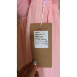 x2 Beautiful Matching Pink Bridesmaid Dresses, Size 10, one worn, one unworn with tags.