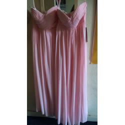 x2 Beautiful Matching Pink Bridesmaid Dresses, Size 10, one worn, one unworn with tags.