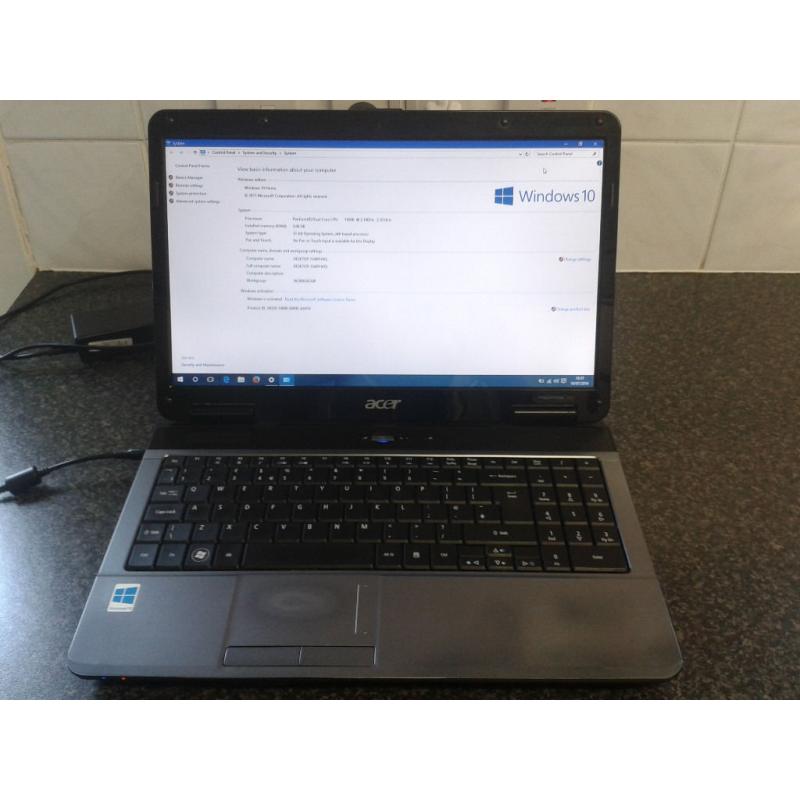 GOOD CONDITION ACER ASPIRE SUPER FAST DUAL-CORE WINDOWS 10 HOME LAPTOP 3GB RAM WITH CHARGER