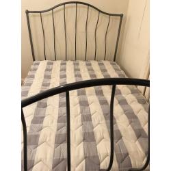 60% OFF ! John Lewis Grey Iron Double Bed, Free Delivery, & New Cumfilux Mattress