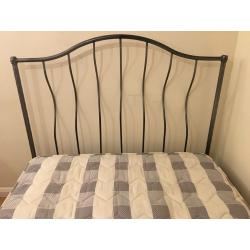 60% OFF ! John Lewis Grey Iron Double Bed, Free Delivery, & New Cumfilux Mattress