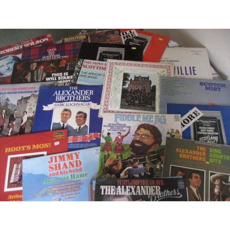 Selection of Scottish vinyl LPs