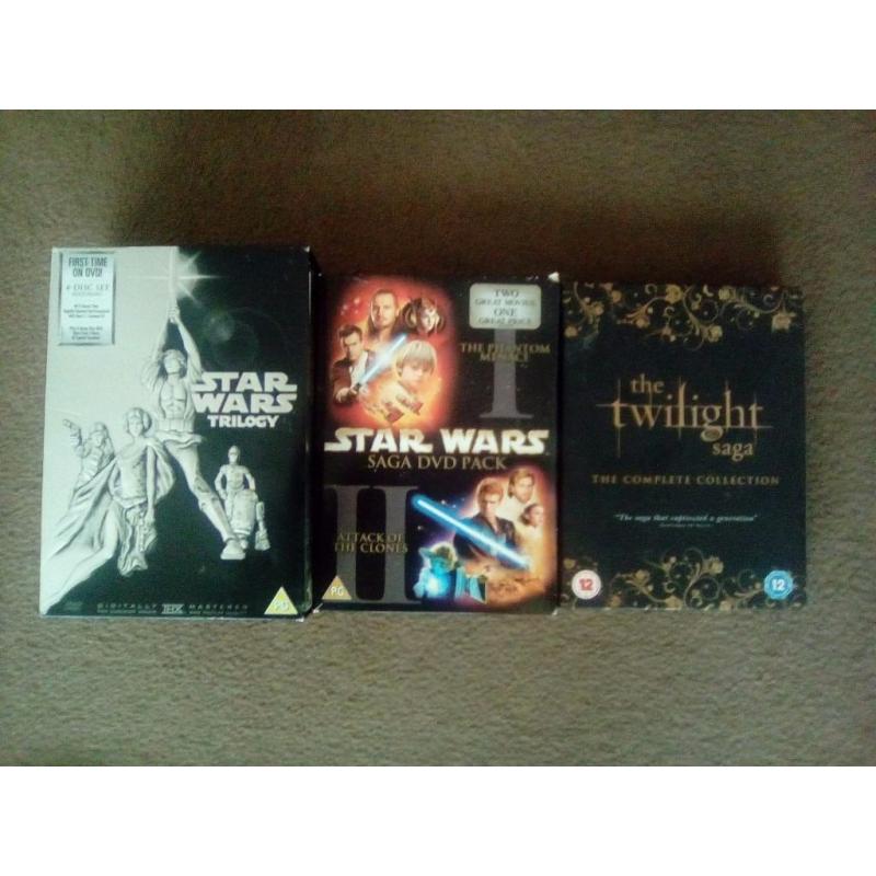 star wars trilogy 4,5&6 star wars 1&2 and twilight complete saga