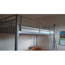 Metal high sleeper single bed