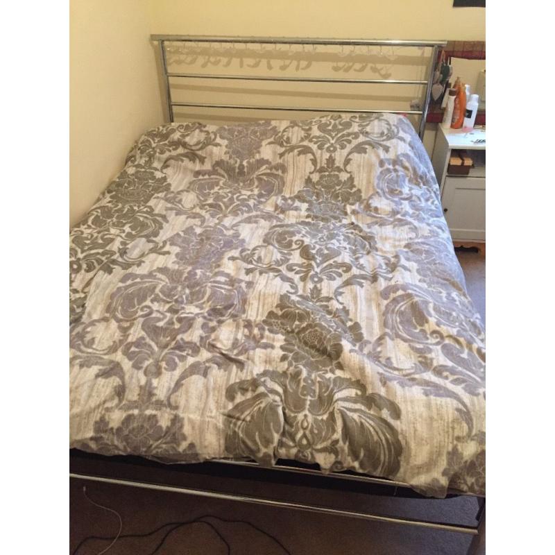 Argos Metallic Double Bed Frame, partially assembled, free delivery within 5 mi of SW2