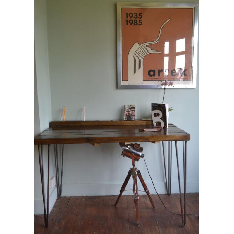 Industrial Writing Desk Mid Century Modern Style hairpin Legs