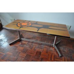 Retro tile and chrome coffee table