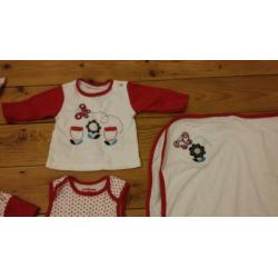 Red and white baby clothing bundle