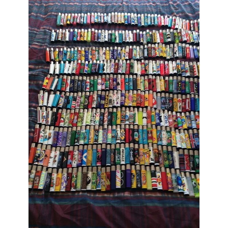 Collection of over 400 Clipper lighters + 18 Metal Clipper Lighters
