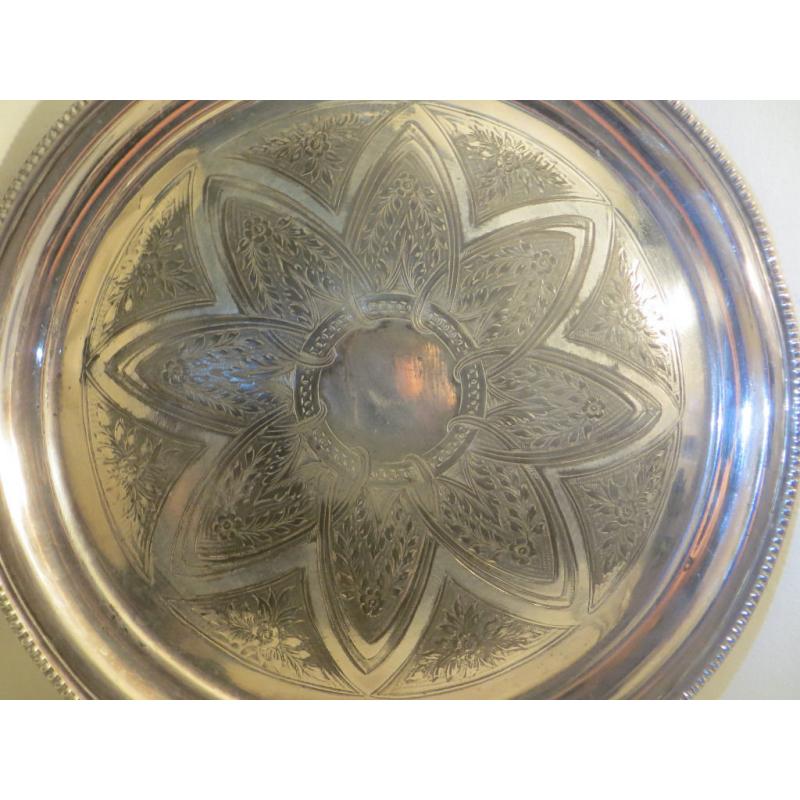 Antique Mid-Victorian Silver Plate Serving Tray James Dixon & Sons Drinks Tray