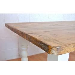 Solid Pine dining Kitchen Table Made With Reclaimed Timber Wood farmhouse Rustic Style