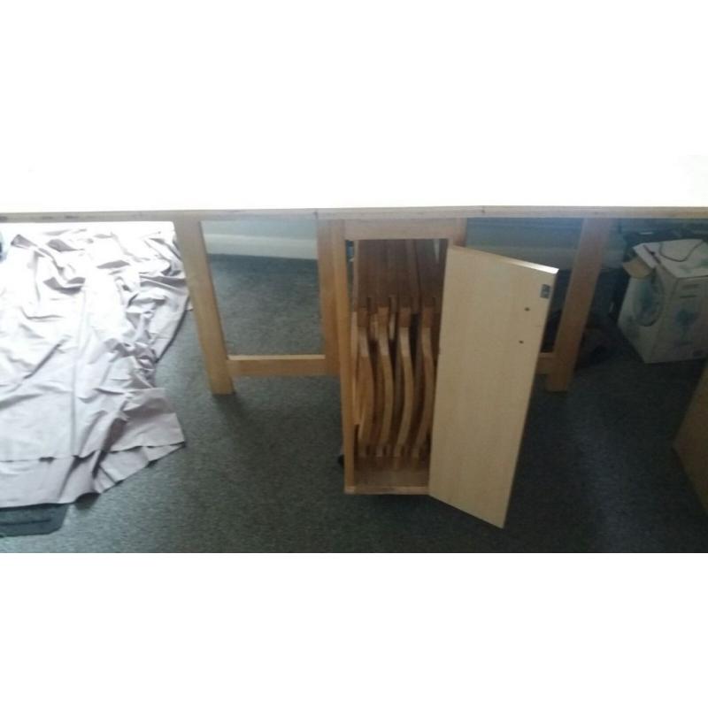 Fold away table and chairs