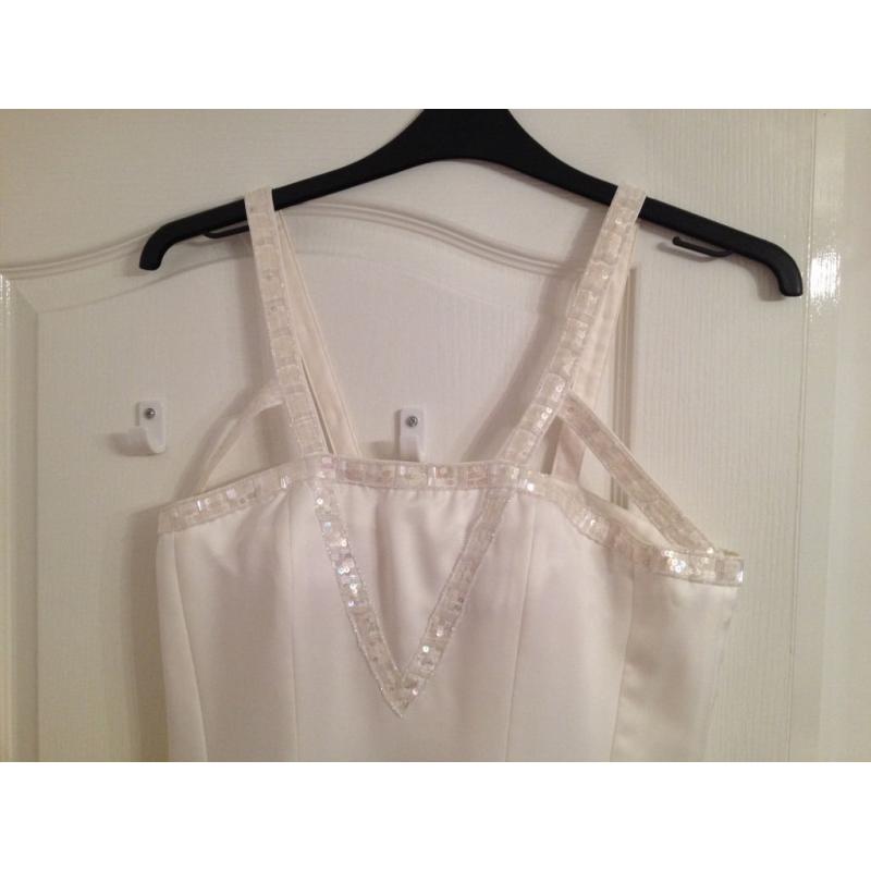 EXCELLENT CONDITION AMANDA WAKELEY ELEGANT IVORY WEDDING/EVENING/SPECIAL OCCASION DRESS SIZE 16