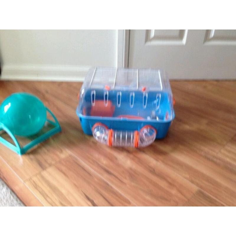 Hamster cage and exercise ball