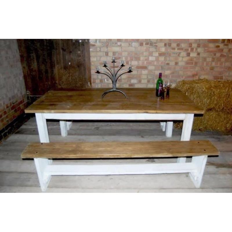 solid reclaimed wood dining table set