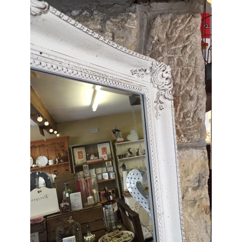 Large Antique White Mirror