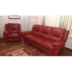Leather Reclining Sofa/Armchair