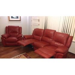 Leather Reclining Sofa/Armchair