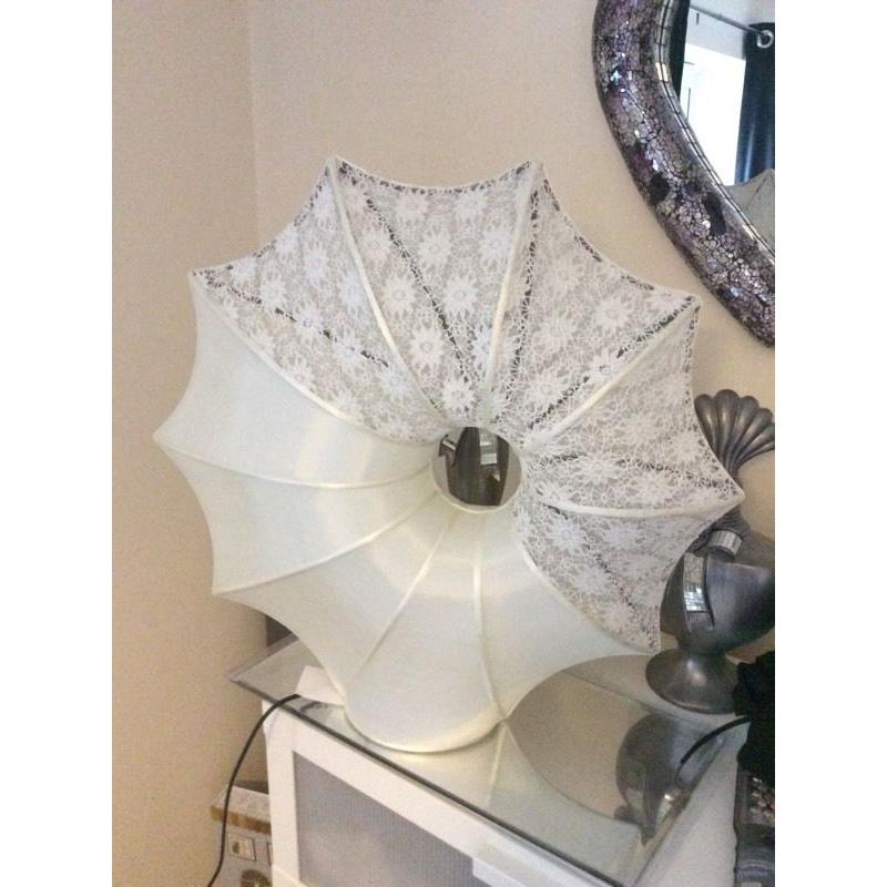 Unique lace and silk lamp