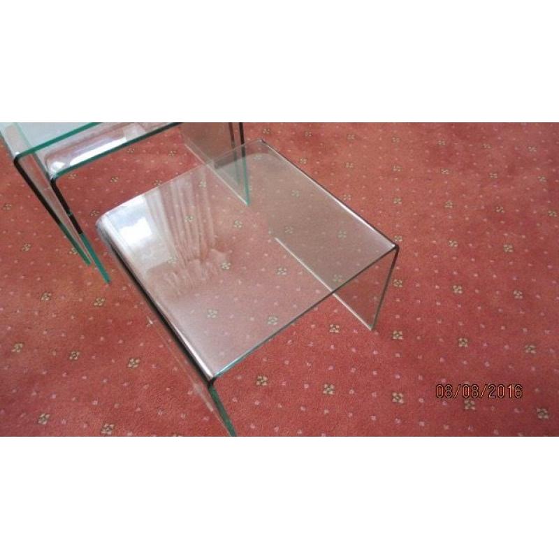 NEST OF THREE GLASS TABLES (FURNITURE VILLAGE)