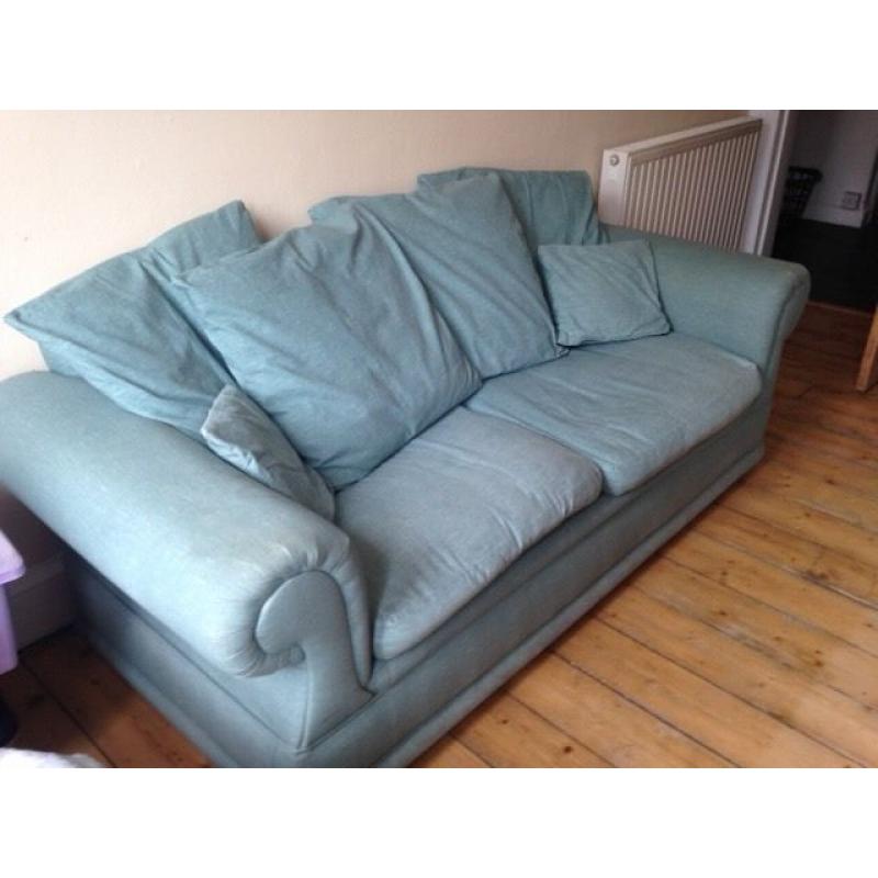 Comfortable green sofa in good condition -free to pick up!