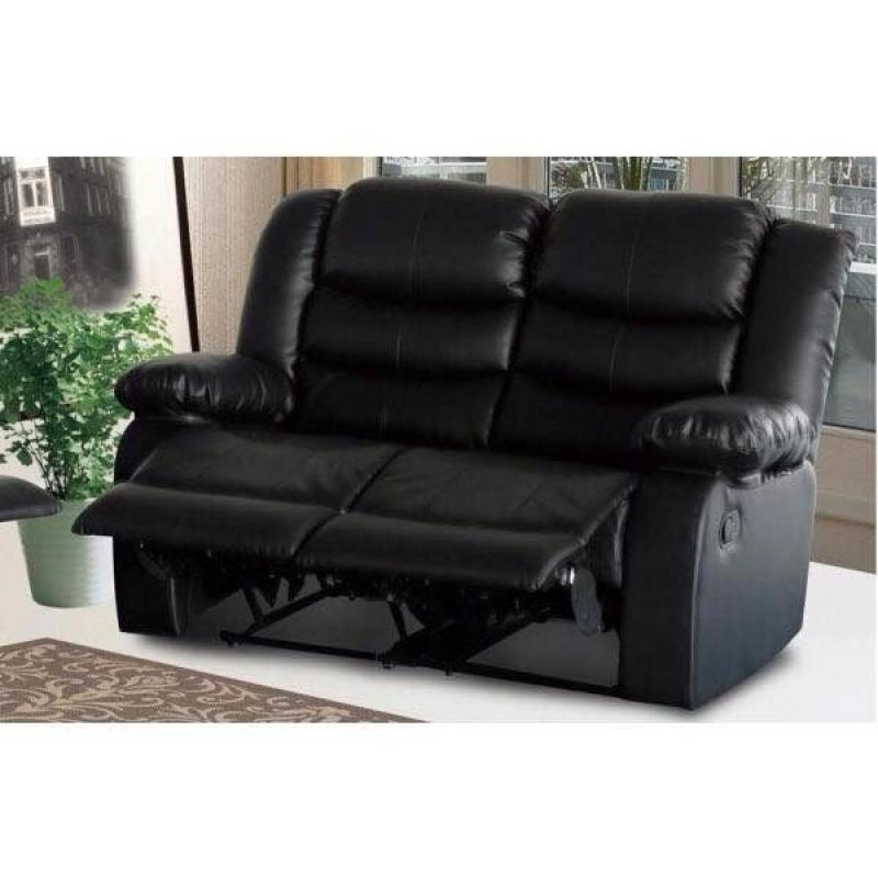 Rubee 3 and 2 Seater bonded leather recliner sofa set with drinks holder